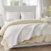 White Oversized Quilted Scalloped Edge Throw