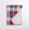 White Plaid Sherpa Plush Throw
