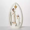 White Resin Holy Family Nativity Scene