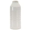 White Ribbed Terracotta Vase