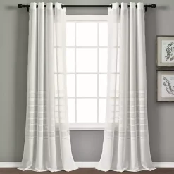 White Sheer Grommet Curtain Panel Set, 84 in.
