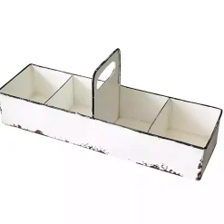 White Slotted Enamel Tray