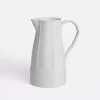 White Stoneware Pitcher Vase