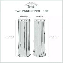 White Stripe Sheer Curtain Panel Set, 96 in.