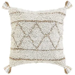 White Textured Diamond Throw Pillow