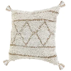 White Textured Diamond Throw Pillow