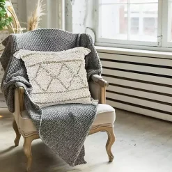 White Textured Diamond Throw Pillow