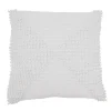 White Textured Woven Diamond Throw Pillow