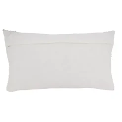 White Textured Woven Diamond Lumbar Pillow