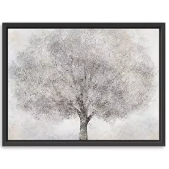 White Tree Blossoms Framed Canvas Print