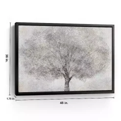 White Tree Blossoms Framed Canvas Print