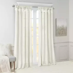 White Twist Top Curtain Panel, 120 in.