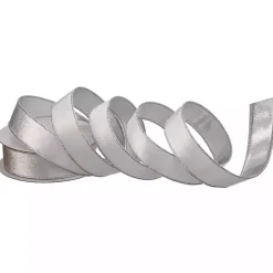 White Velvet and Silver Metallic Christmas Ribbon