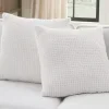 White Waffle Knit Chenille Throw Pillows, Set of 2