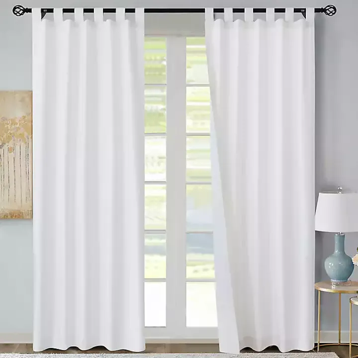 White Weathermate Blackout Curtain Panel, 63 in.