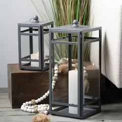 White Wood and Jute Beaded Garlands, Set of 2