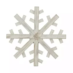 White Wood Snowflake Wall Plaque, 16 in.