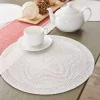 White Woven Round Placemats, Set of 6