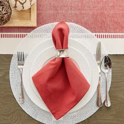 White Woven Round Placemats, Set of 6