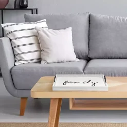 Whitewash Family Wooden Tray