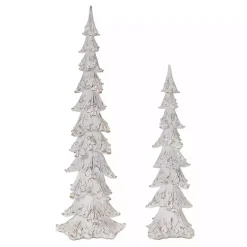 Whitewashed Pine Trees, Set of 2