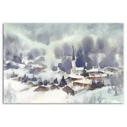 Winter Abstract Landscape Canvas Art Print