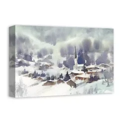 Winter Abstract Landscape Canvas Art Print