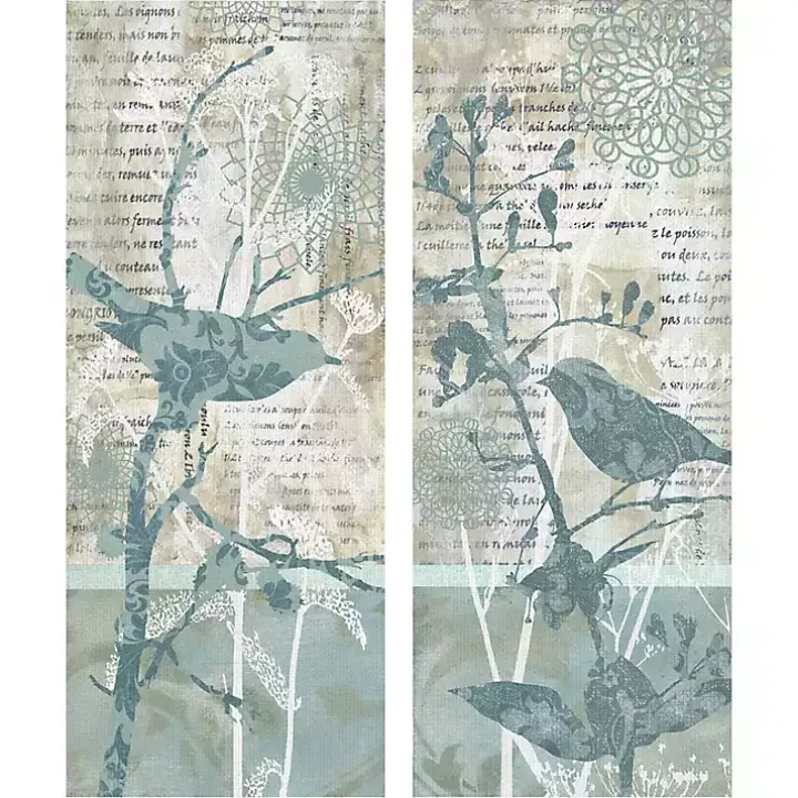 Winter Birds I & II Canvas Art Prints, Set of 2