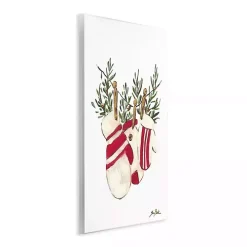 Winter Mittens on Clothesline Wall Plaque