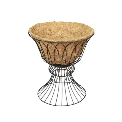 Wire Hourglass Planter with Coco Mat Liner