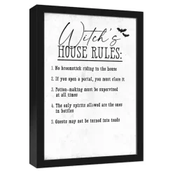Witch's House Rules Halloween Wall Plaque