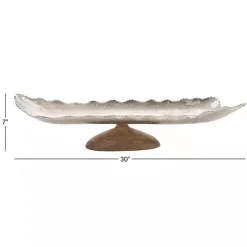Wood and Metal Scalloped Rim Tray
