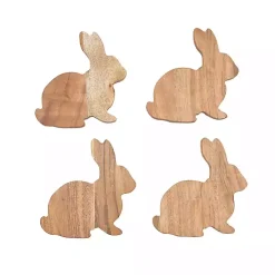 Wood Bunny Coasters, Set of 4