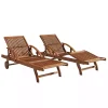 Wood 2-pc. Outdoor Lounge Chair with Leg Rest Set