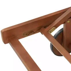 Wood 2-pc. Outdoor Lounge Chair with Leg Rest Set