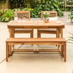 Wood Slat Back 4-pc. Outdoor Dining Set