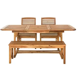 Wood Slat Back 4-pc. Outdoor Dining Set