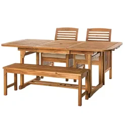 Wood Slat Back 4-pc. Outdoor Dining Set