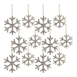 Wood Snowflake 12-pc. Christmas Ornament Set