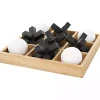 Wooden Black & White 3D Tic Tac Toe Set
