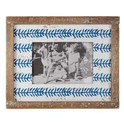 Wooden Blue Printed Picture Frame, 5x7