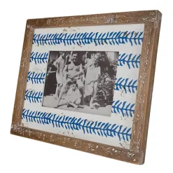 Wooden Blue Printed Picture Frame, 5x7