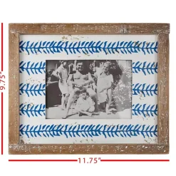 Wooden Blue Printed Picture Frame, 5x7