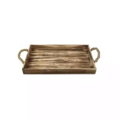 Wooden Tray with Rope Handles