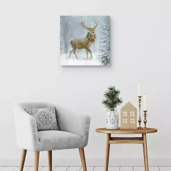 Woodland Holiday Deer Canvas Art Print