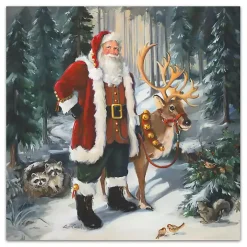 Woodland Santa Canvas Art Print