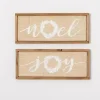 Woven Noel & Joy Christmas Wall Plaques, Set of 2