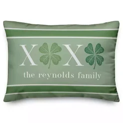 XOXO Clover Personalized Lumbar Pillow