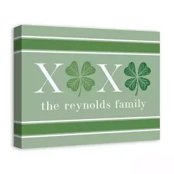 XOXO Clover Personalized Canvas Wall Plaque