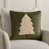 Yarn Fringe Christmas Tree Pillow